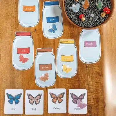 butterfly color sorting activity