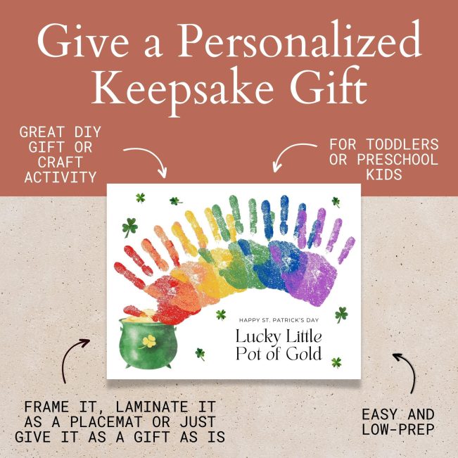 pot of gold rainbow handprint art printable